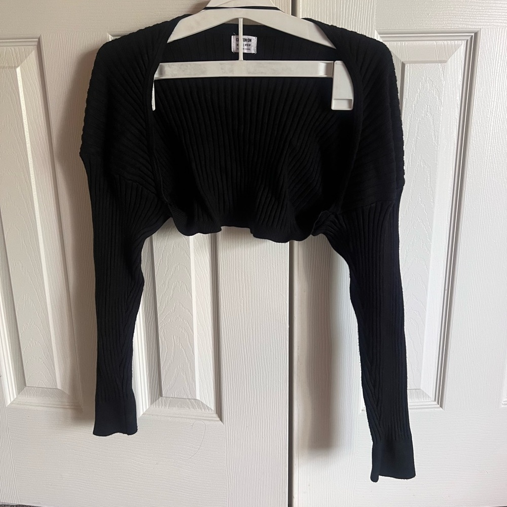 Cotton On Black Ribbed Knit Topper